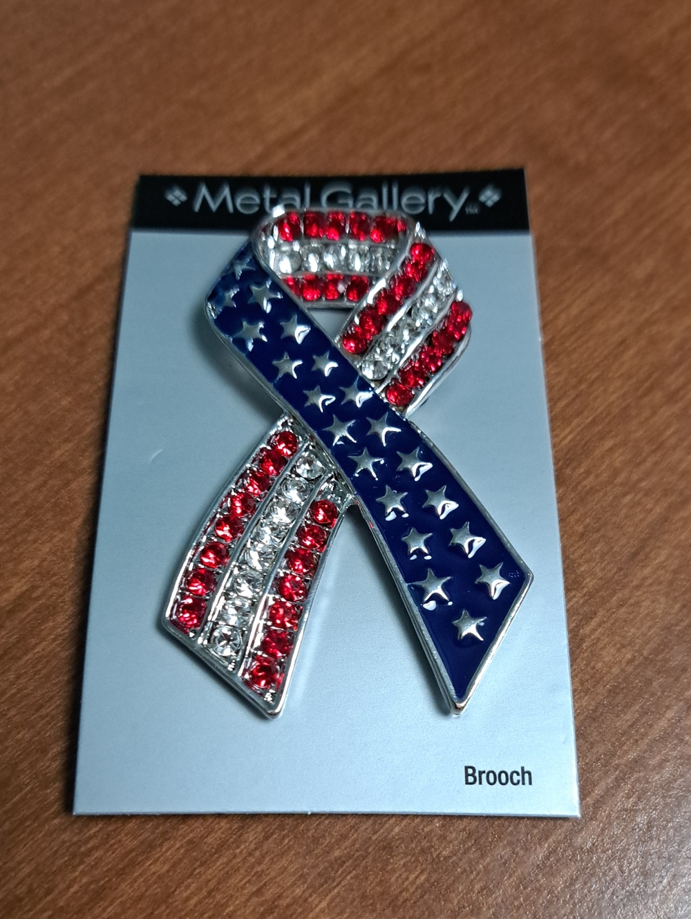 Gallery Patriotic Red, White & Blue Ribbon Brooch
